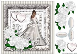Wedding Beautiful Bride and white roses