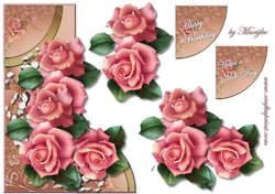 Shaped card Over The Edge Roses