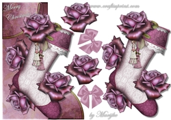 Shaped card Over The Edge Christmas Stocking
