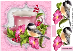 Teacup &  Precious Bird Quick Card 