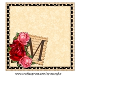 Vintage roses and the letter M INSERT