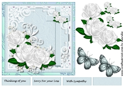 White roses In lace Frame Sympathy