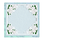 White roses In lace Frame Sympathy INSERT