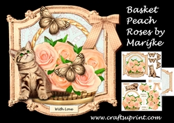 Basket Peach Roses