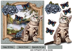 Cute Kitten in Vintage Frame