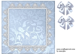 Card Topper Lace  Vintage Blue