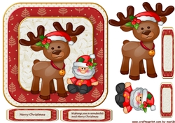 Reindeer & Snowman Round Topper