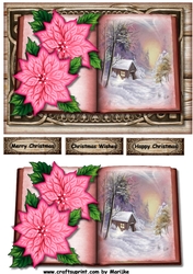 Christmas Book & Poinsettias