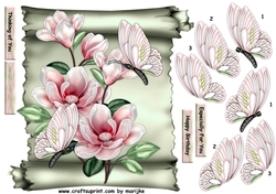 Scroll and Magnolia Blossoms