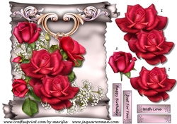 Scroll & Beautiful Roses