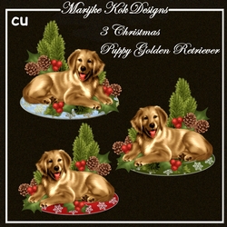 CU 3 Christmas Puppy Golden Retriever