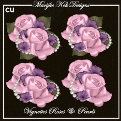 Pink Roses & Pearls Vignettes