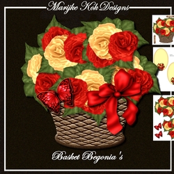 Basket Red & Yellow Begonias Mini Kit
