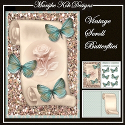 Vintage Scroll Butterflies