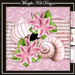 Sea shells & Pink Lilies Mini Mit