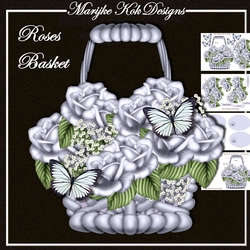 Blue Roses Basket Mini Kit