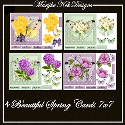 4 Beautiful Spring Cards 7x7