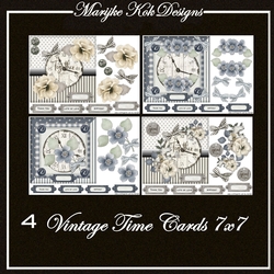 Vintage Time cards 7x7 Kit
