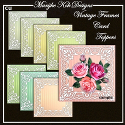 CU 8 beautiful vintage frames backing papers