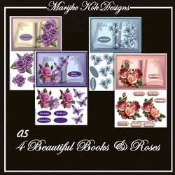 4 Beautiful Books A5 With Roses