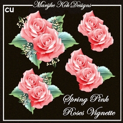 CU Pink Spring Roses Vignette