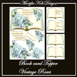 Book Card Topper Vintage Roses