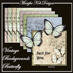 8 Vintage butterfly backgrounds
