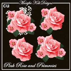 CU Pink Rose & Primroses