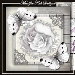 White Roses and Butterflies Mini Kit