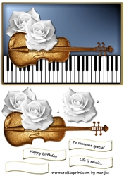 Violin & Roses quick card