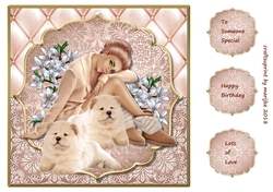 Beautiful Girl 1 Card topper & tags