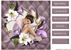 Beautiful Girl 3 Card topper & tags