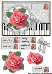 Lace, Roses & Music Quick Card