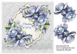 Porcelain Roses Thinking of you Quick card