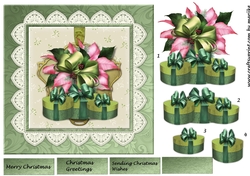 Classic  Pink poinsettias Christmas presents