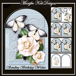 Arch Topper Camelias & Butterflies 