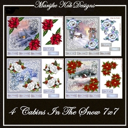 4 Cabins In The Snow Quick Cards