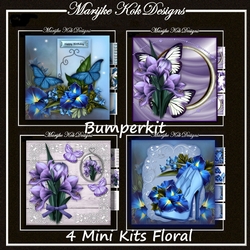 Bumperkit 4 Elegant Birthday  Floral  Card Kits