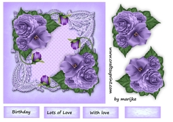  Lavender Flowers  7x7 Quick card