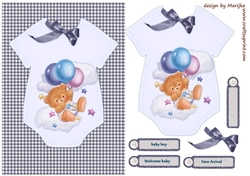 Baby Boy Onesie, Teddie