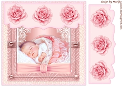 Baby Girl Vintage Envelop card