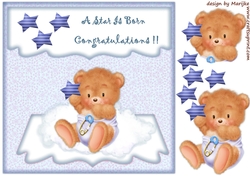 BabyBoy Teddie Envelop card