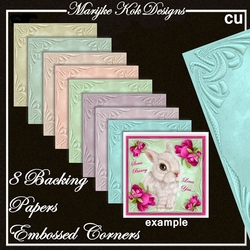 8 Backing Toppers Embossed Corners CU