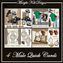Male cards 4 quick cards Kit 7x7