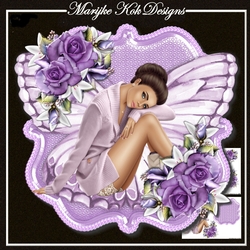 Butterfly Girl & Heritage Roses