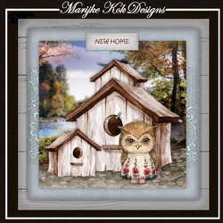 New Home Birdhouse With Cute owl
