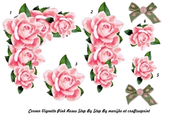 Corner Vignette Pink Roses Step By Step