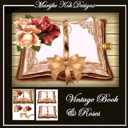 Vintage Book & Roses Mini Kit
