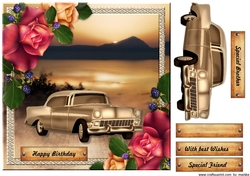 Male Card Vintage Car
