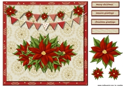 Christmas poinsettias Quick card